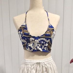 Resort Wear halter Hawaiian crop top